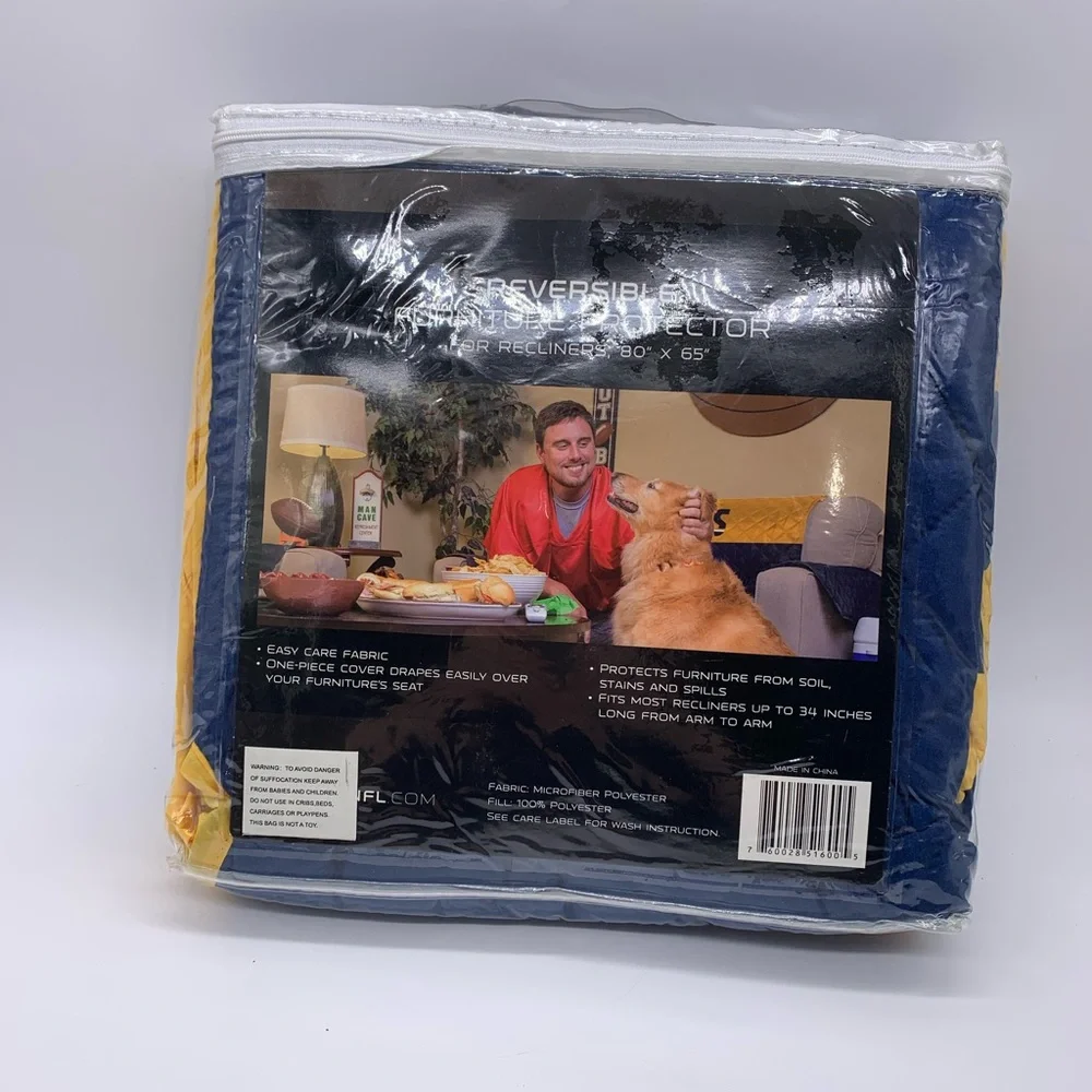 NFL LA Chargers GIFT Chair Cover Furniture Protector Reversible NEW Recliner